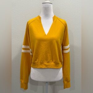 Forever 21 Yellow V-Neck Women's Top Size M